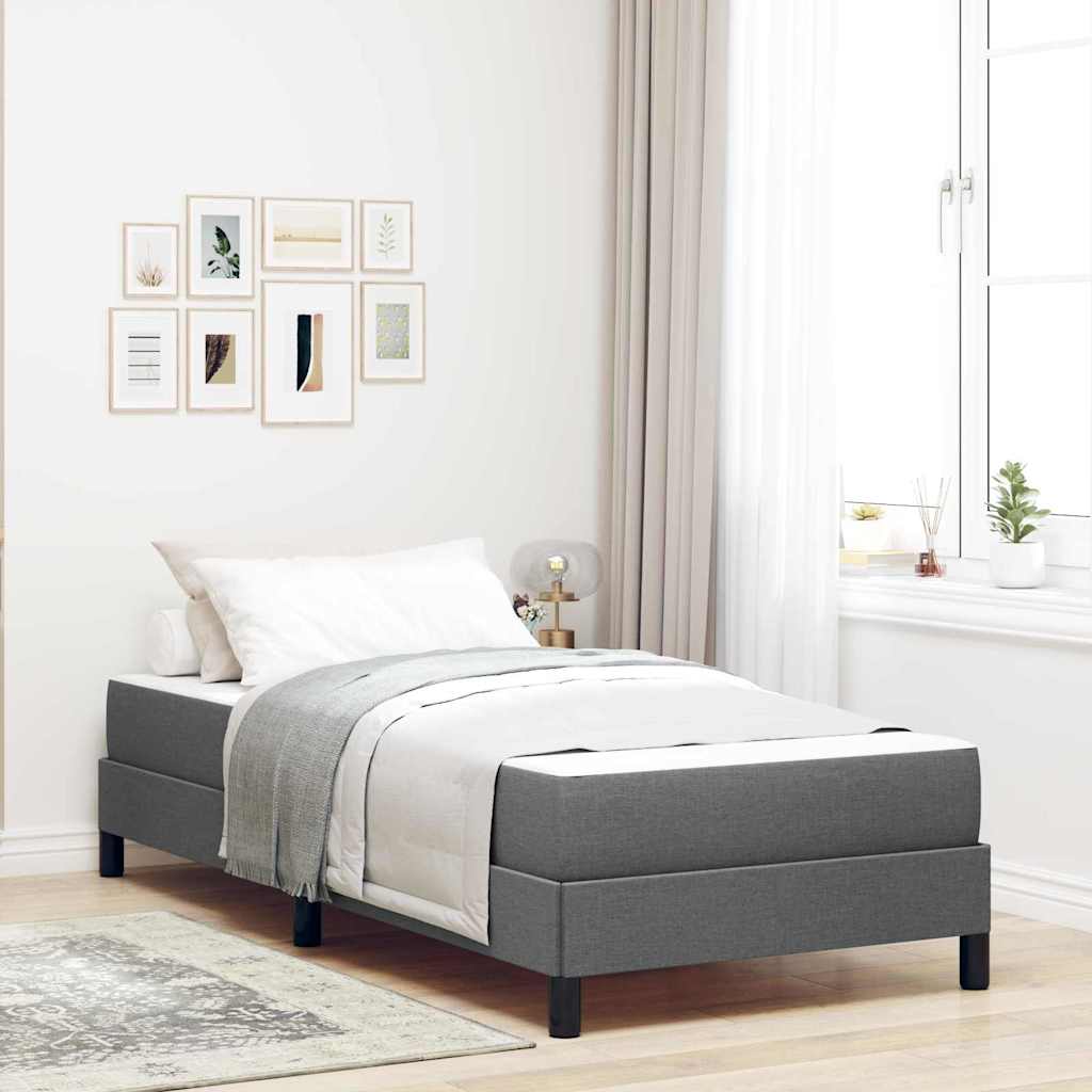 Boxspringbett Dunkelgrau 90 x 190 cm Stoff