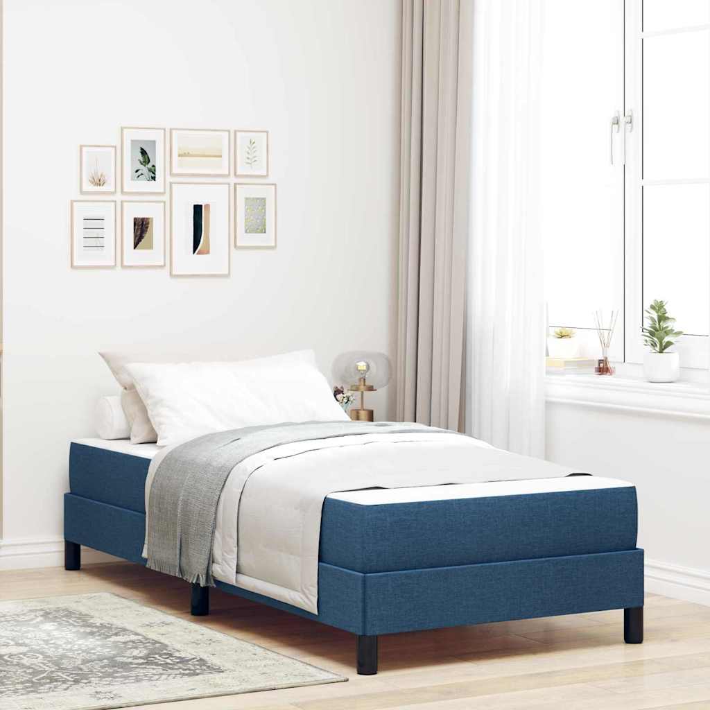 Boxspringbett Blau 90 x 200 cm Stoff