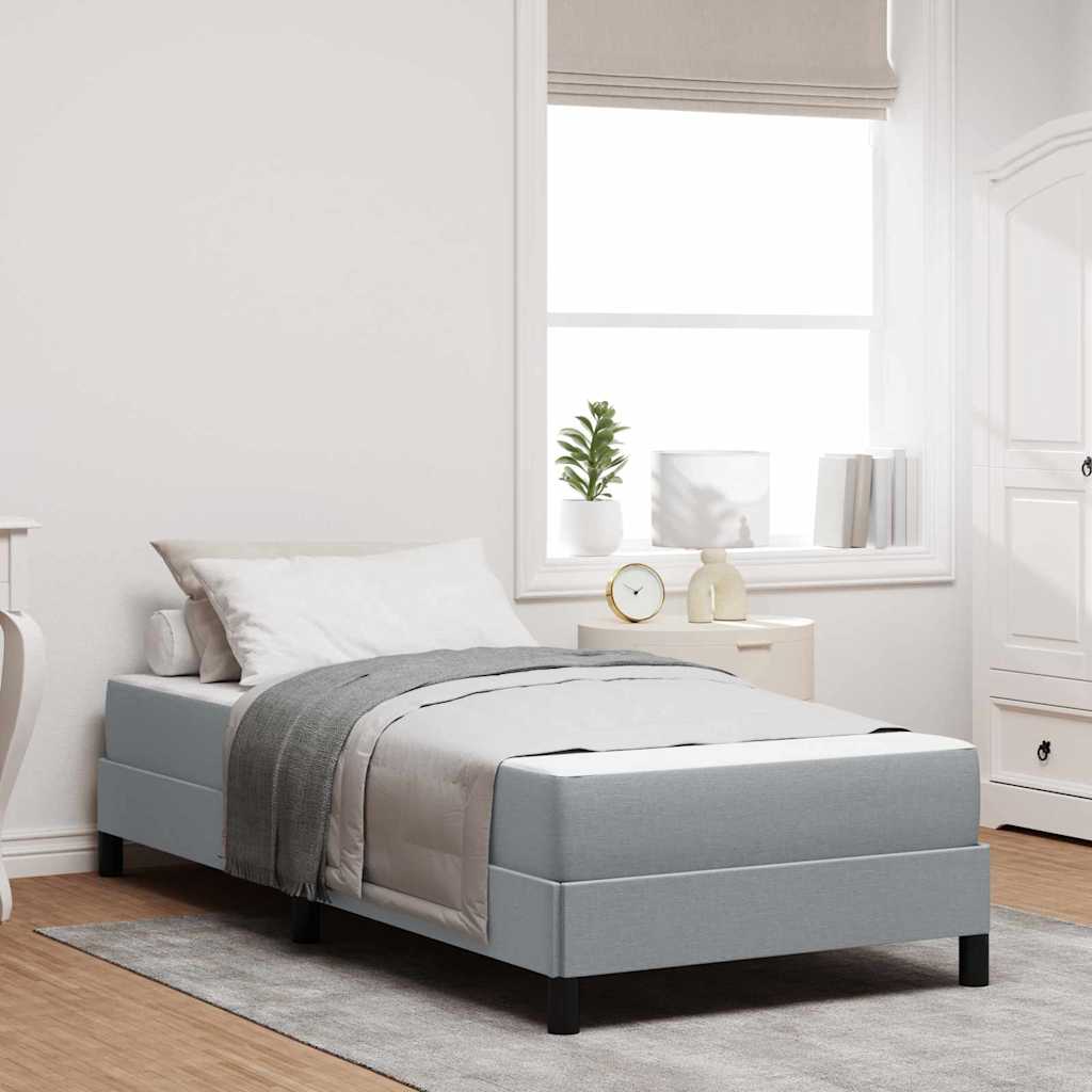 Boxspringbett Hellgrau 100 x 200 cm Stoff
