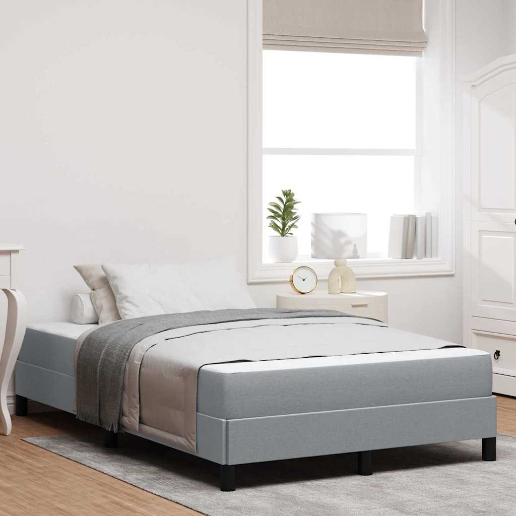 Boxspringbett Hellgrau 120 x 190 cm Stoff