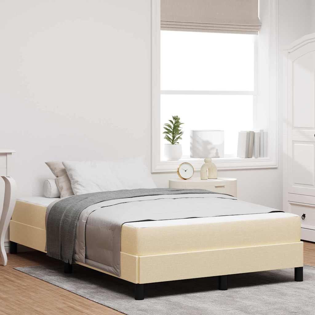 Boxspringbett Creme 120 x 200 cm Stoff