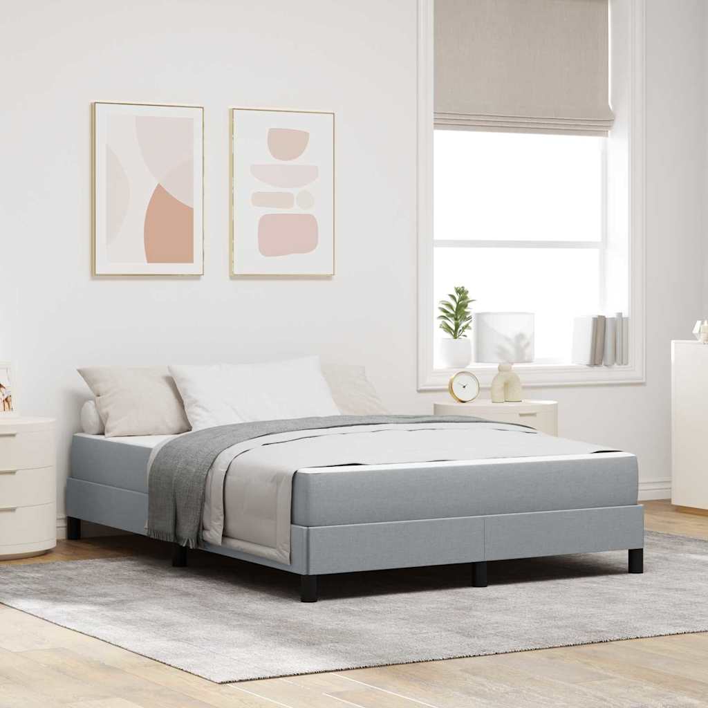 Boxspringbett Hellgrau 140 x 190 cm Stoff