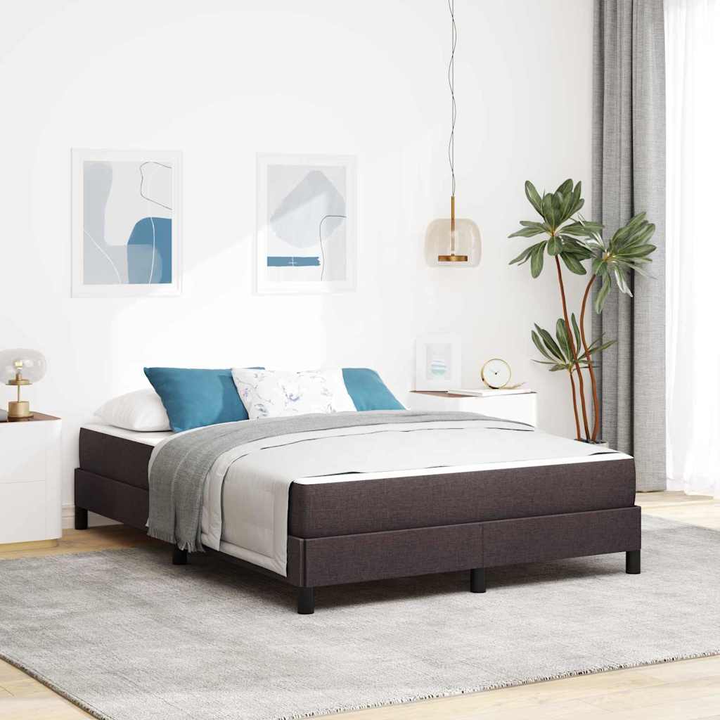 Boxspringbett Dunkelbraun 140 x 200 cm Stoff