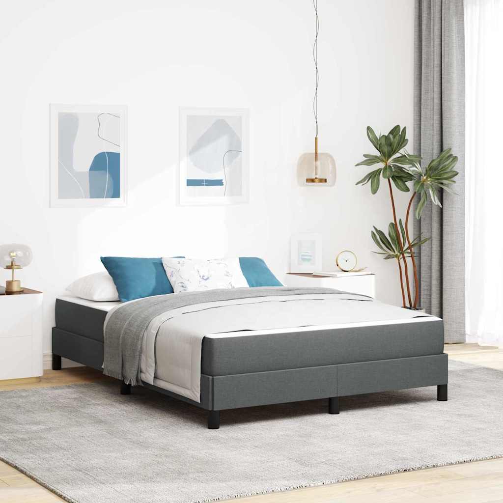 Boxspringbett Dunkelgrau 160 x 200 cm Stoff