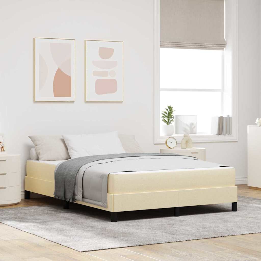 Boxspringbett Creme 160 x 200 cm Stoff