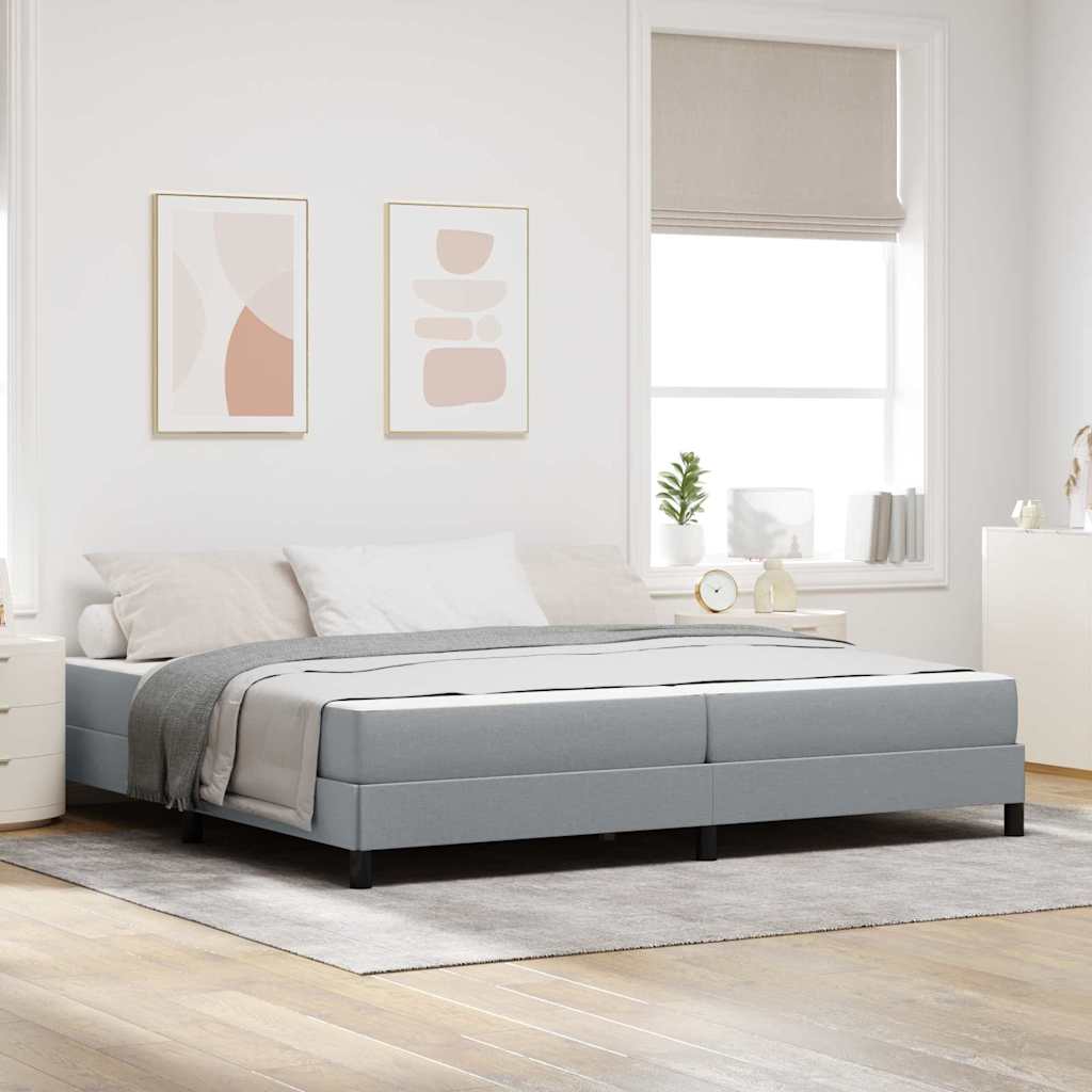 Boxspringbett Hellgrau 200 x 200 cm Stoff