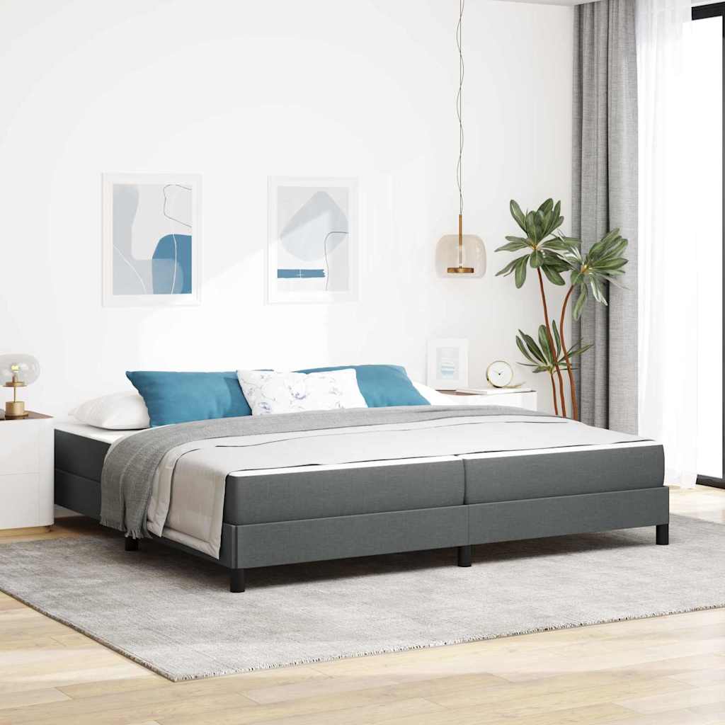 Boxspringbett Dunkelgrau 200 x 200 cm Stoff