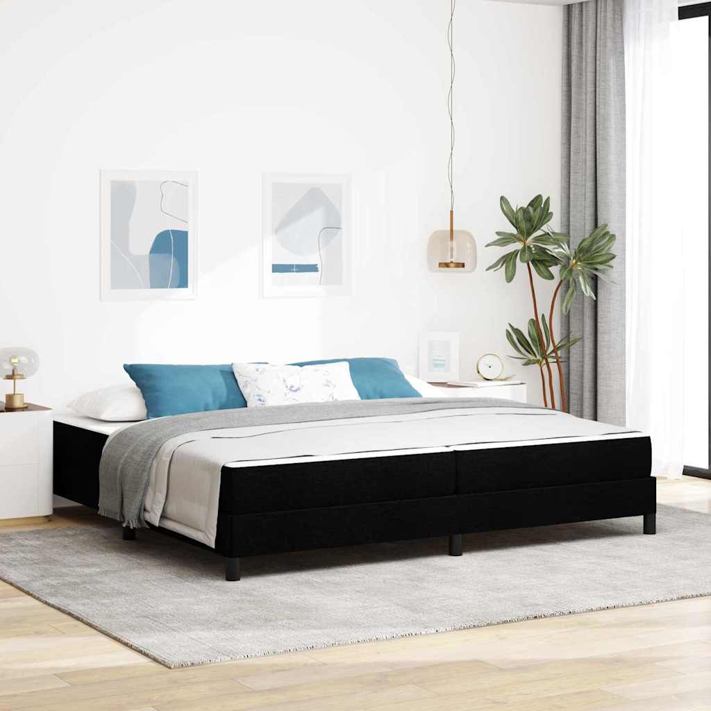 Boxspringbett Schwarz 200 x 200 cm Stoff