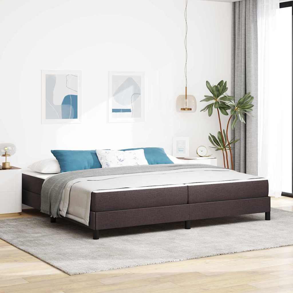 Boxspringbett Dunkelbraun 200 x 200 cm Stoff