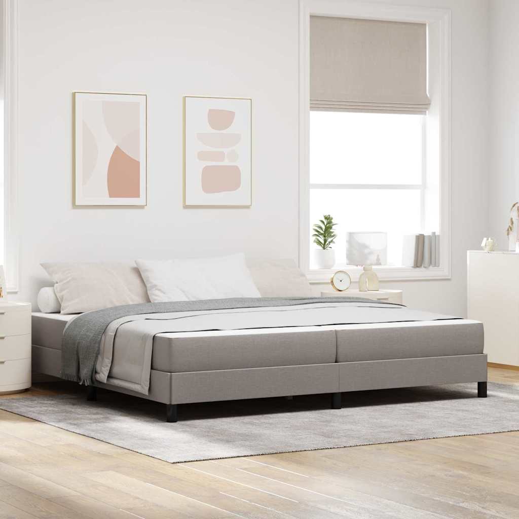 Boxspringbett Taupe 200 x 200 cm Stoff