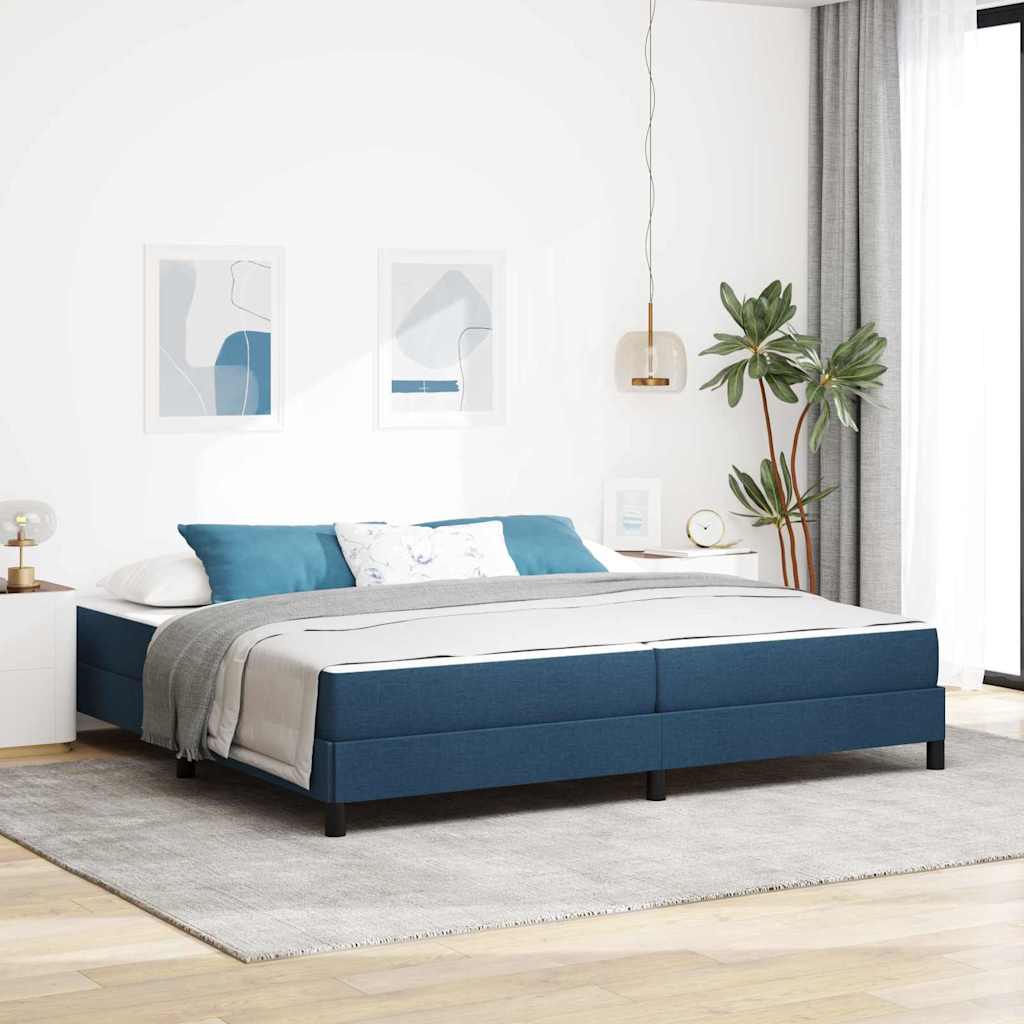 Boxspringbett Blau 200 x 200 cm Stoff