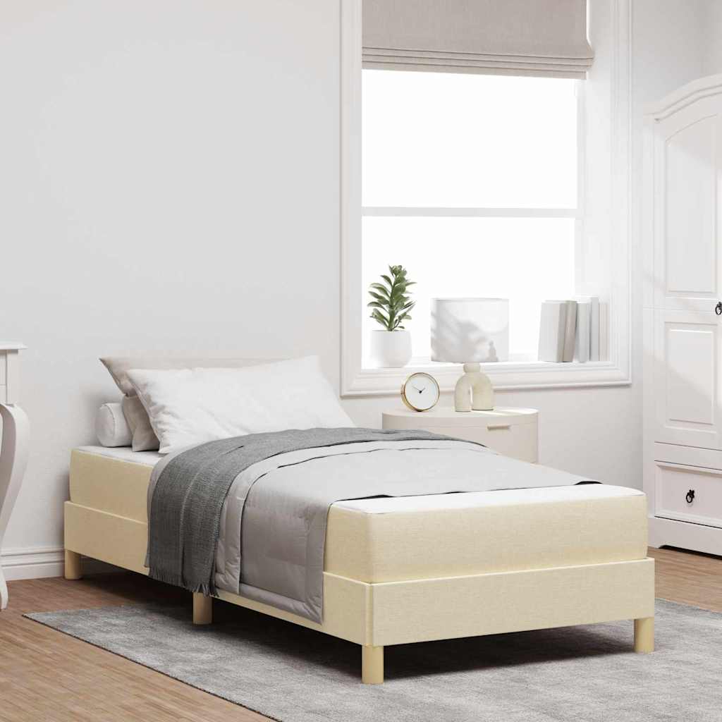 Boxspringbett mit Matratze Creme 80 x 200 cm Stoff