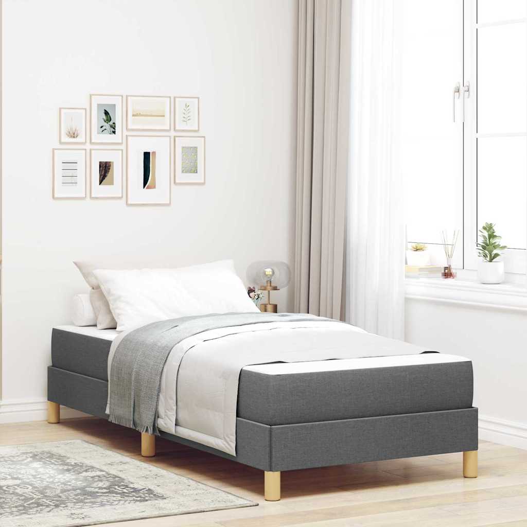Boxspringbett mit Matratze Dunkelgrau 90 x 190 cm Stoff