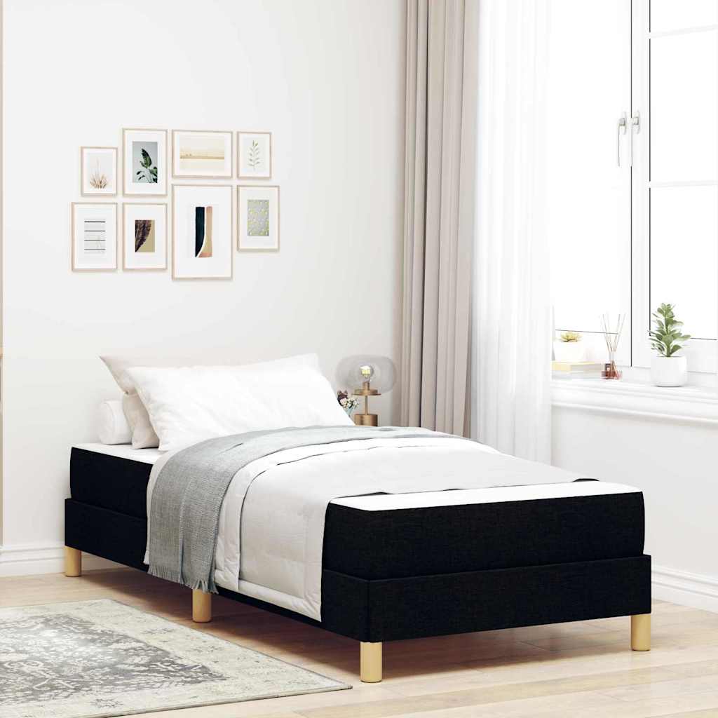 Boxspringbett mit Matratze Schwarz 90 x 200 cm Stoff