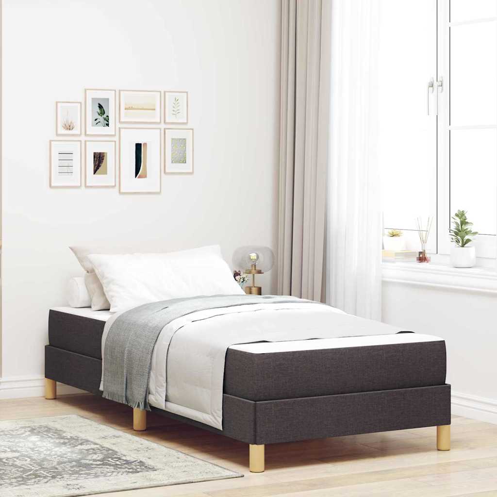 Boxspringbett mit Matratze Dunkelbraun 90 x 200 cm Stoff