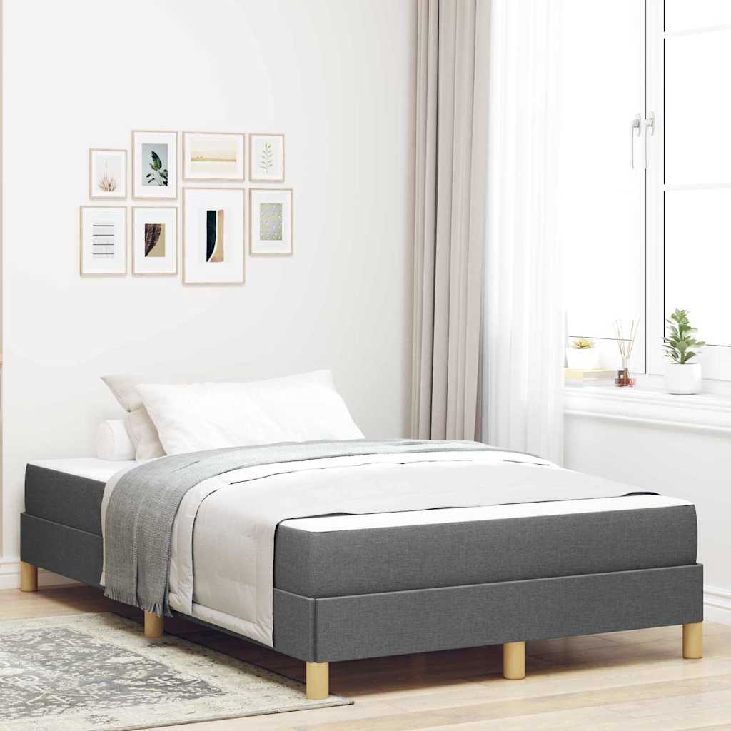 Boxspringbett mit Matratze Dunkelgrau 120 x 200 cm Stoff