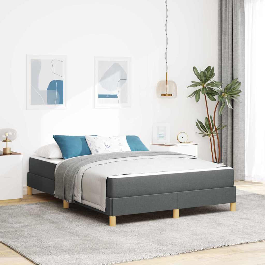 Boxspringbett mit Matratze Dunkelgrau 140 x 200 cm Stoff