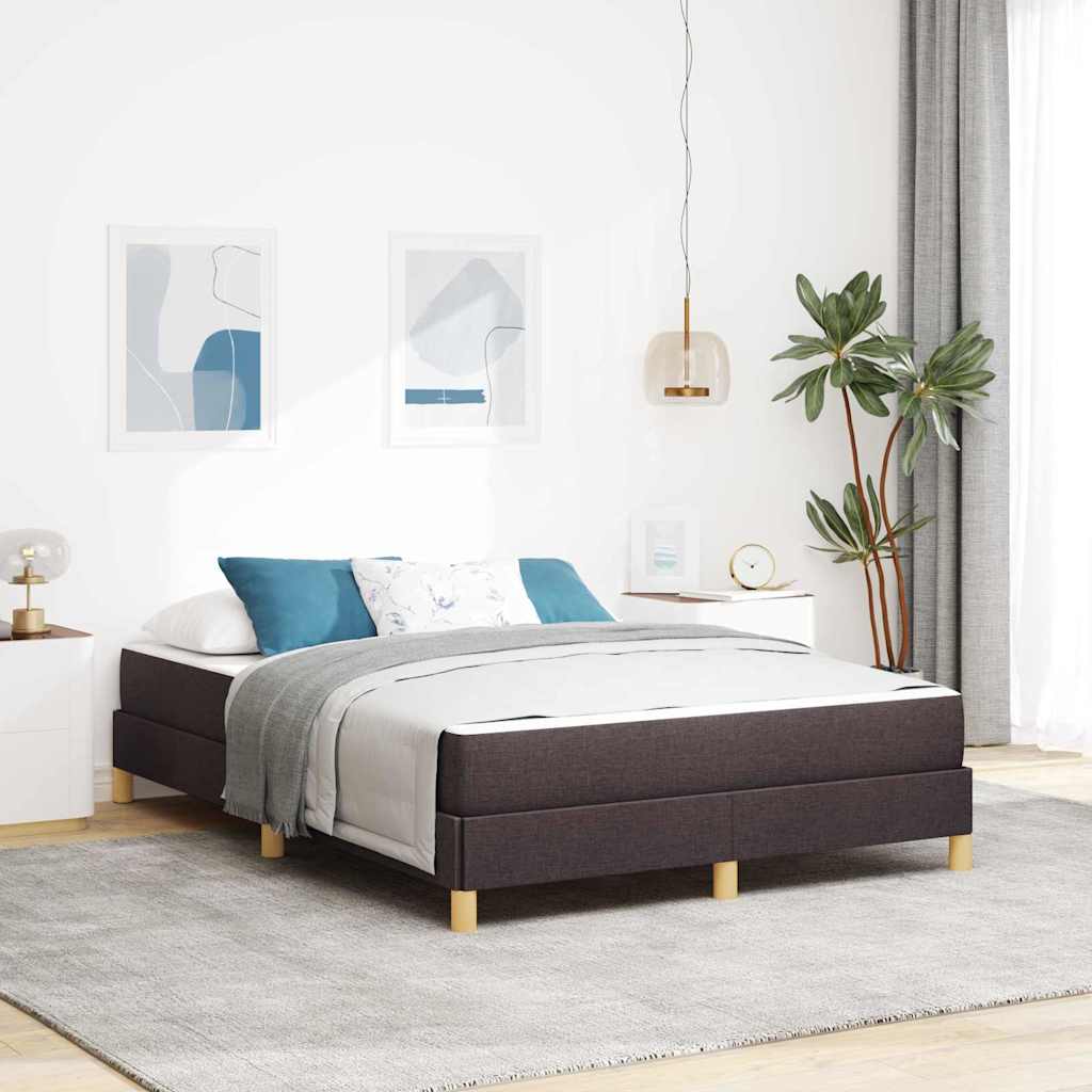 Boxspringbett mit Matratze Dunkelbraun 140 x 200 cm Stoff