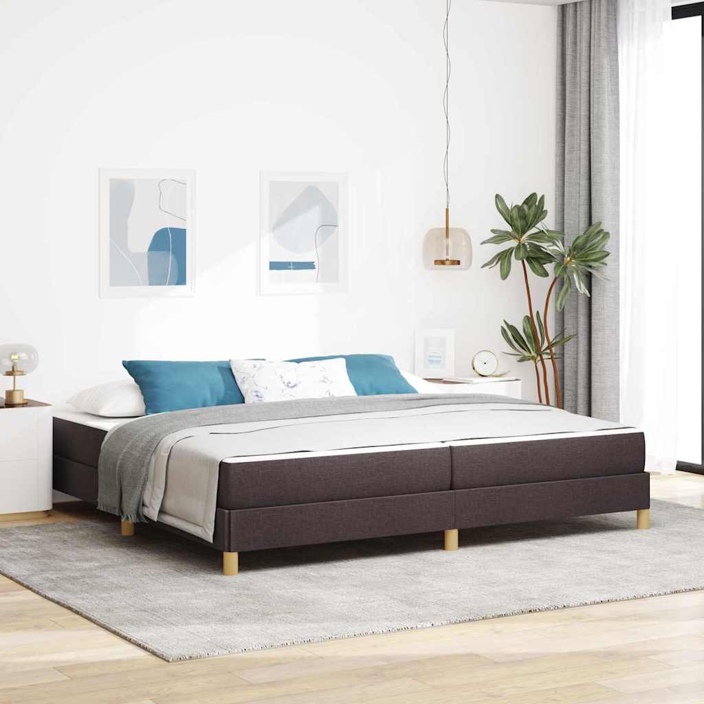 Boxspringbett mit Matratze Dunkelbraun 200 x 200 cm Stoff