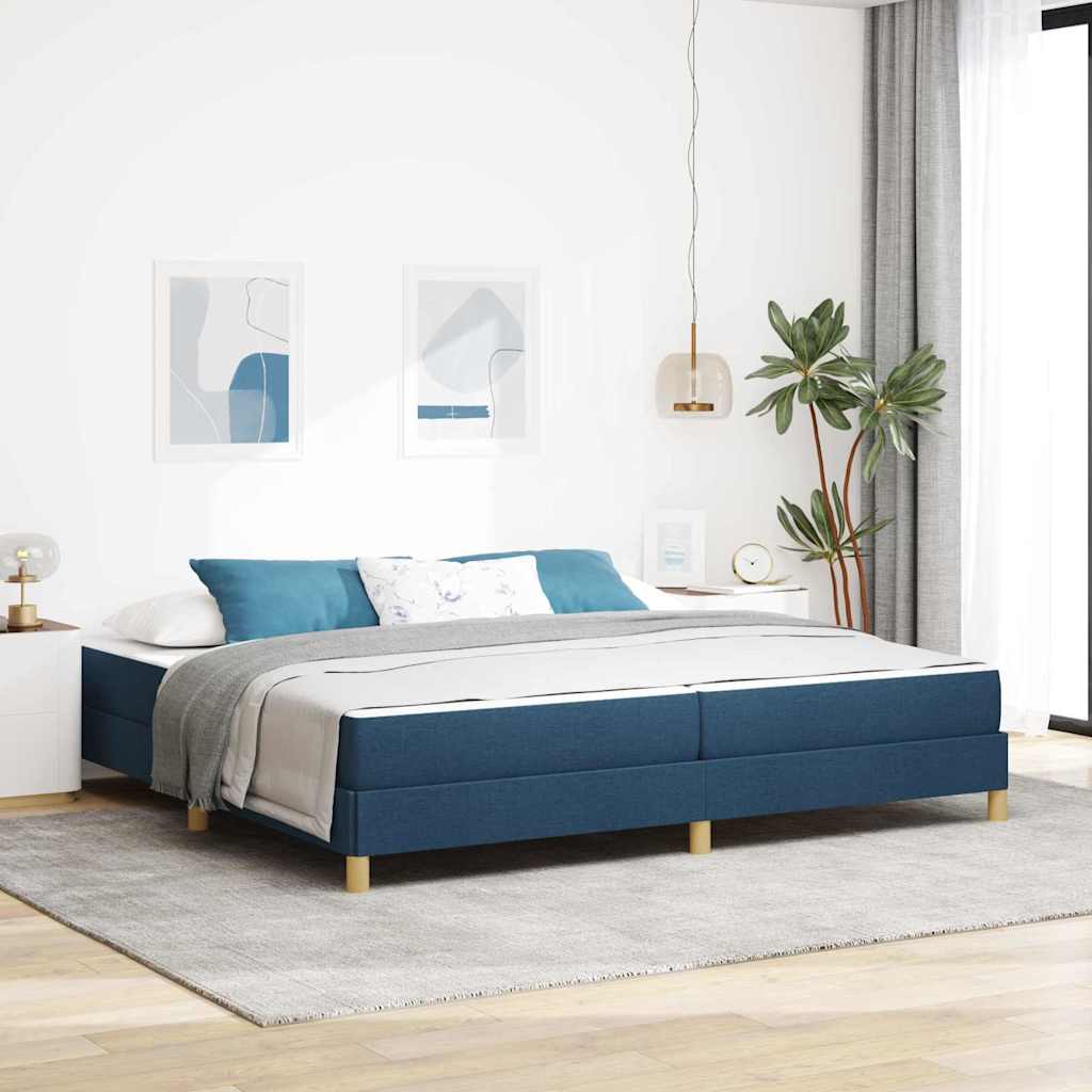 Boxspringbett mit Matratze Blau 200 x 200 cm Stoff