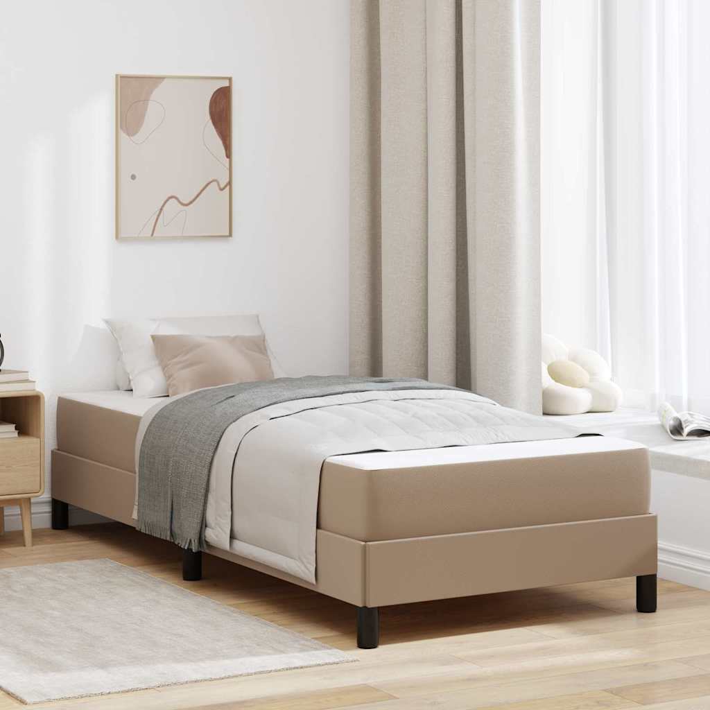 Bettrahmen mit Matratze Cappuccino 90 x 200 cm Stoff