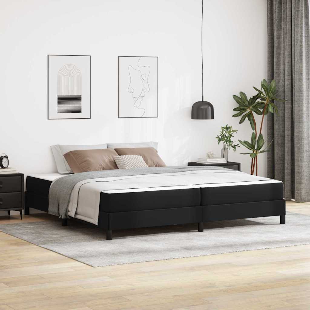 Bettrahmen mit Matratze Schwarz 200 x 200 cm Stoff