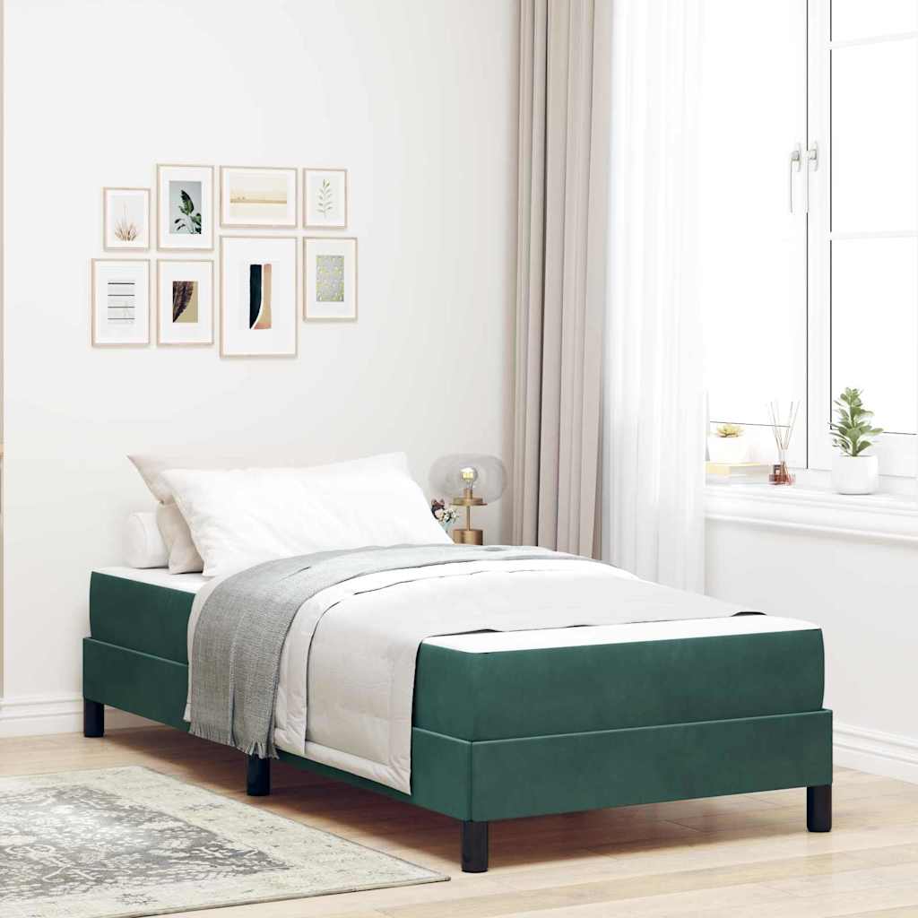 Boxspringbett mit Matratze Dunkelgrün 80 x 200 cm Stoff