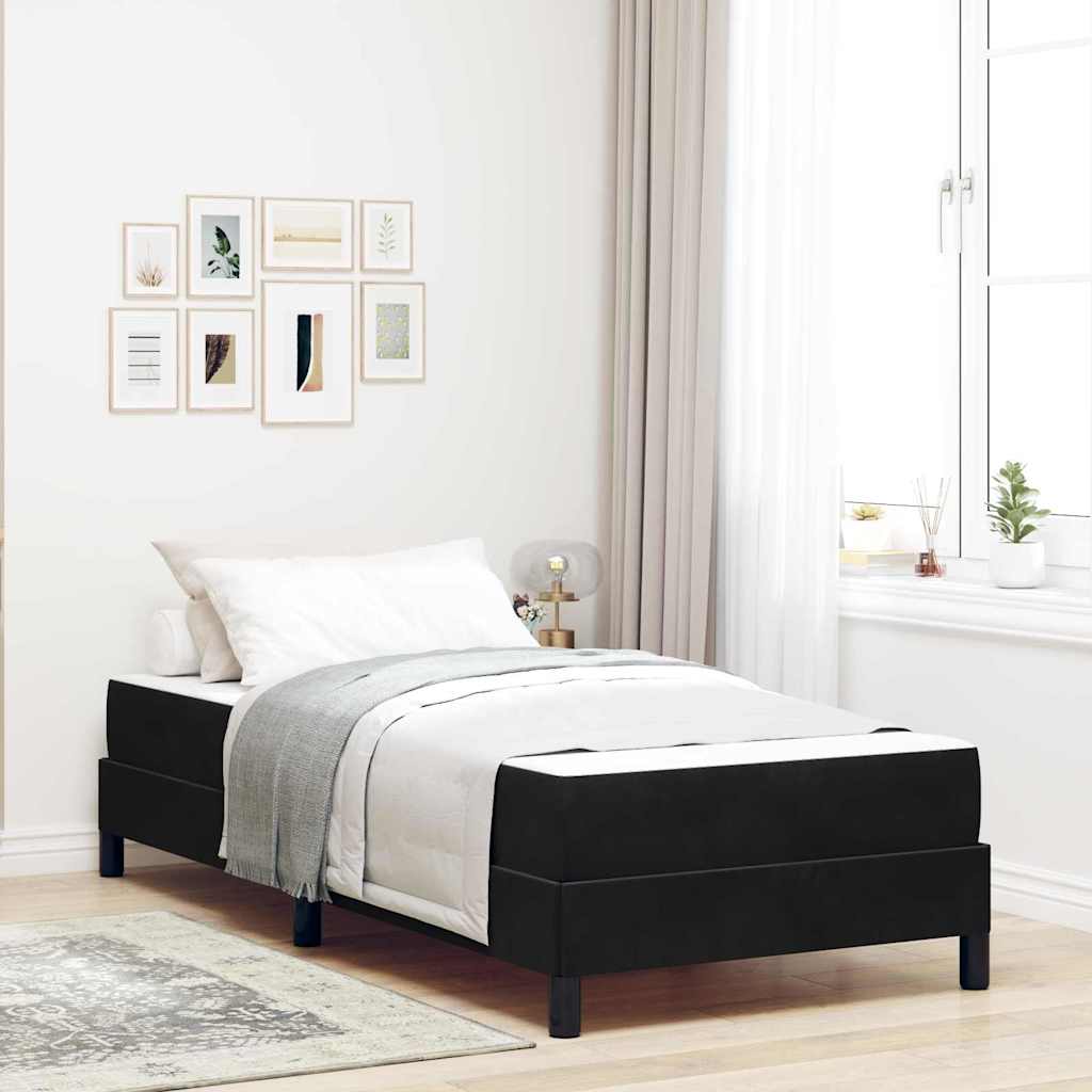 Boxspringbett mit Matratze Schwarz 90 x 200 cm Stoff