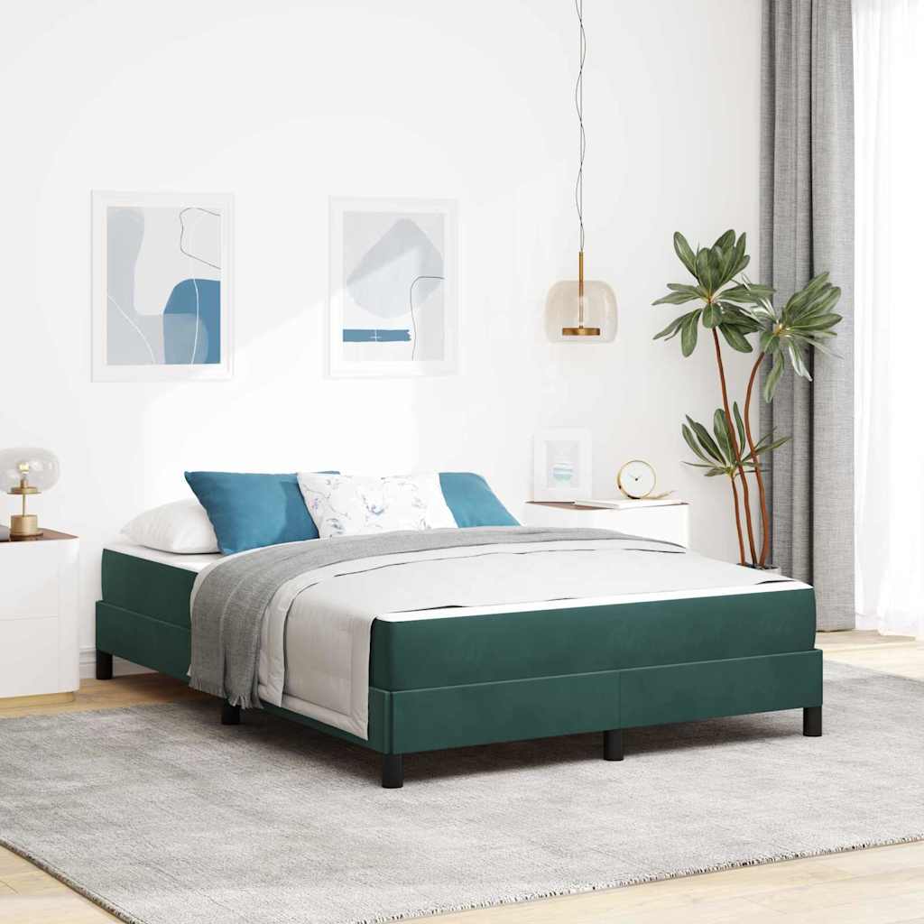 Boxspringbett mit Matratze Dunkelgrün 140 x 200 cm Stoff