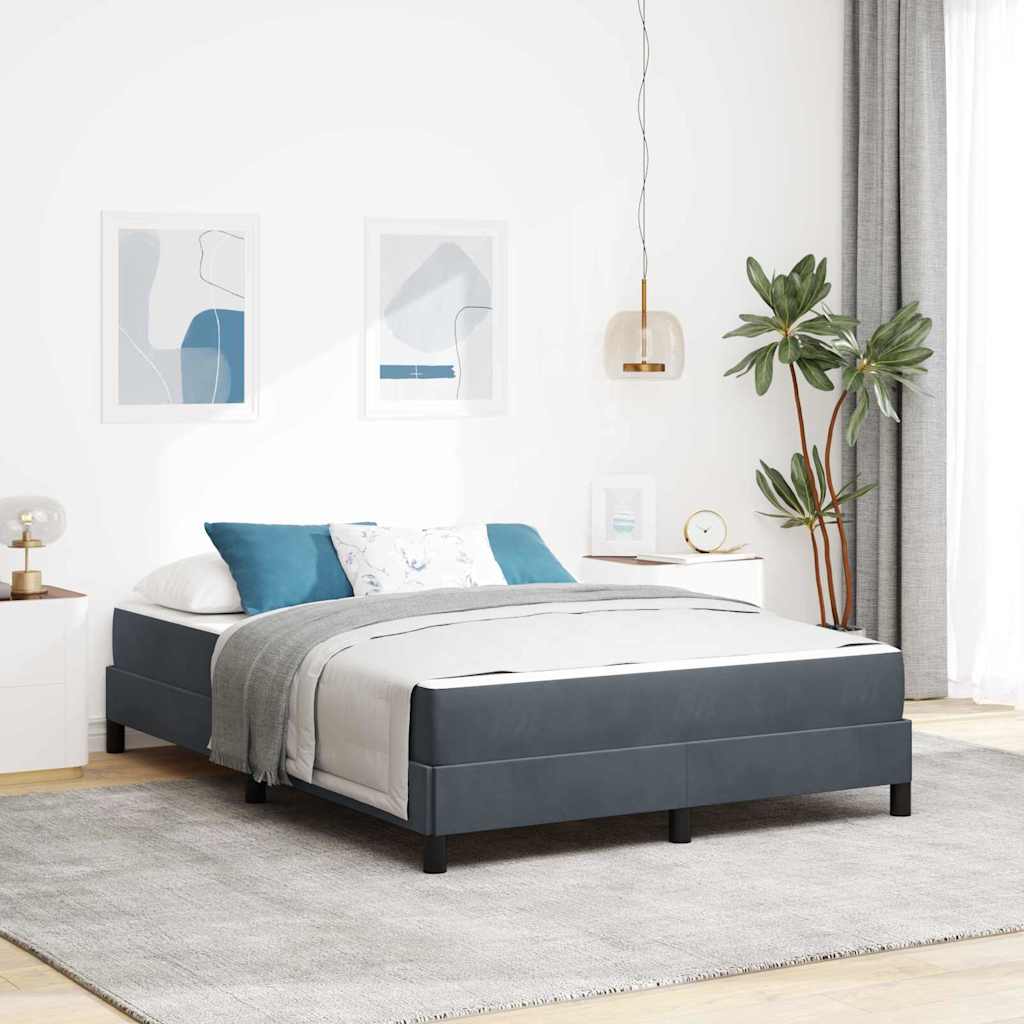 Boxspringbett mit Matratze Dunkelgrau 160 x 200 cm Stoff