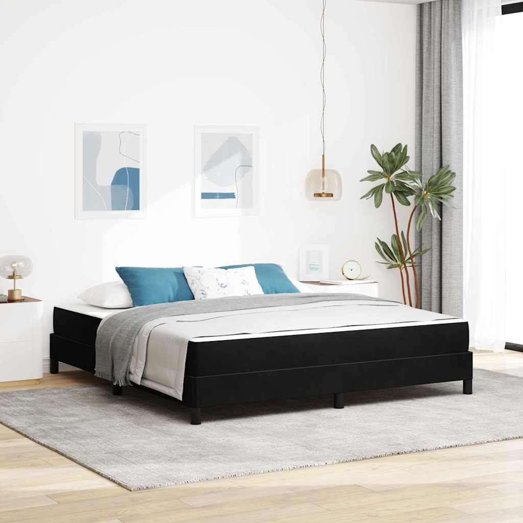 Boxspringbett mit Matratze Schwarz 180 x 200 cm Stoff