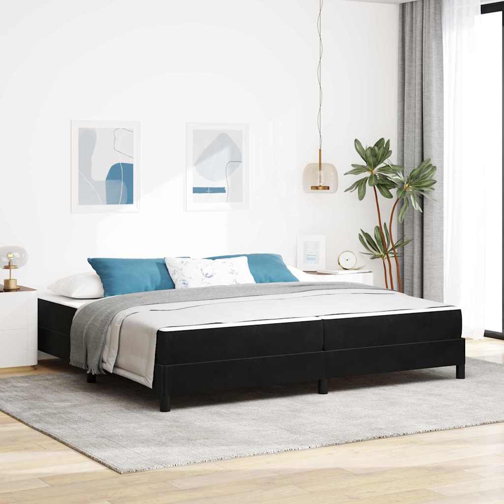 Boxspringbett mit Matratze Schwarz 200 x 200 cm Stoff