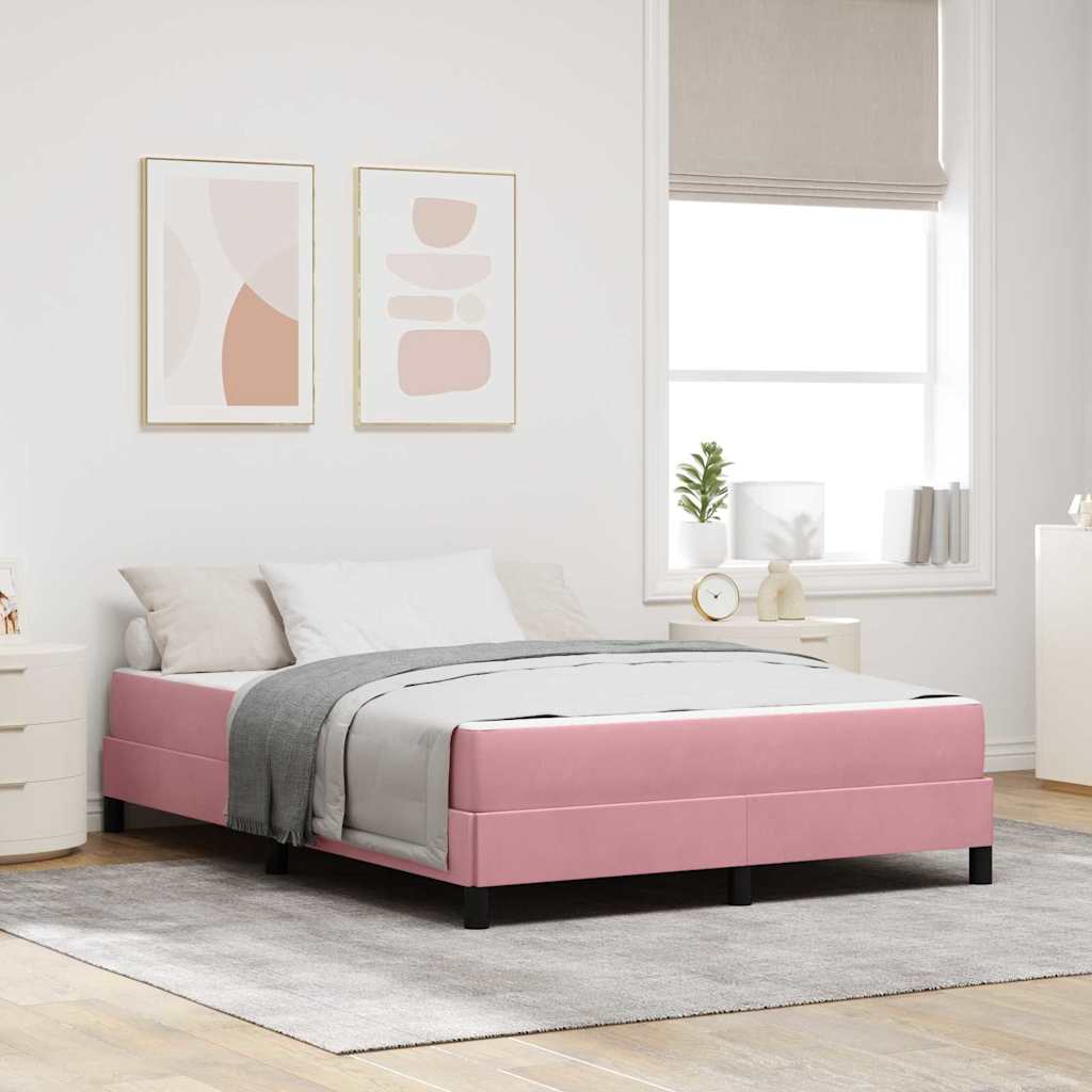 Boxspringbett mit Matratze Rosa 140 x 210 cm Stoff