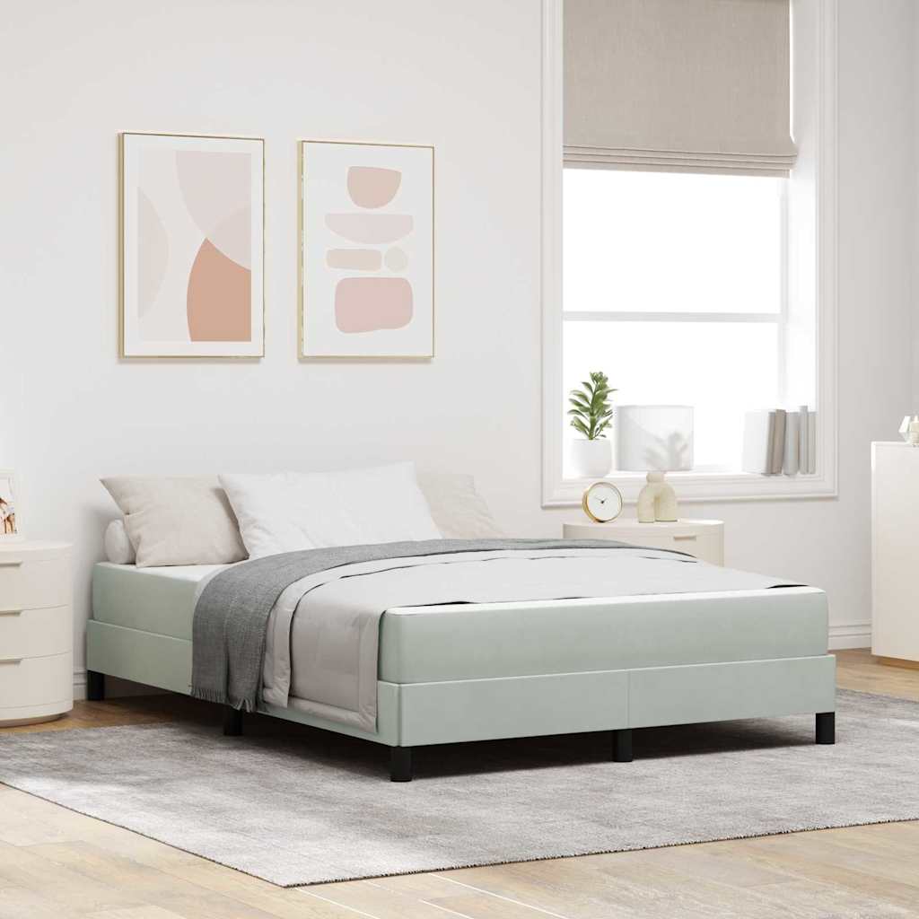 Boxspringbett mit Matratze Hellgrau 160 x 210 cm Stoff