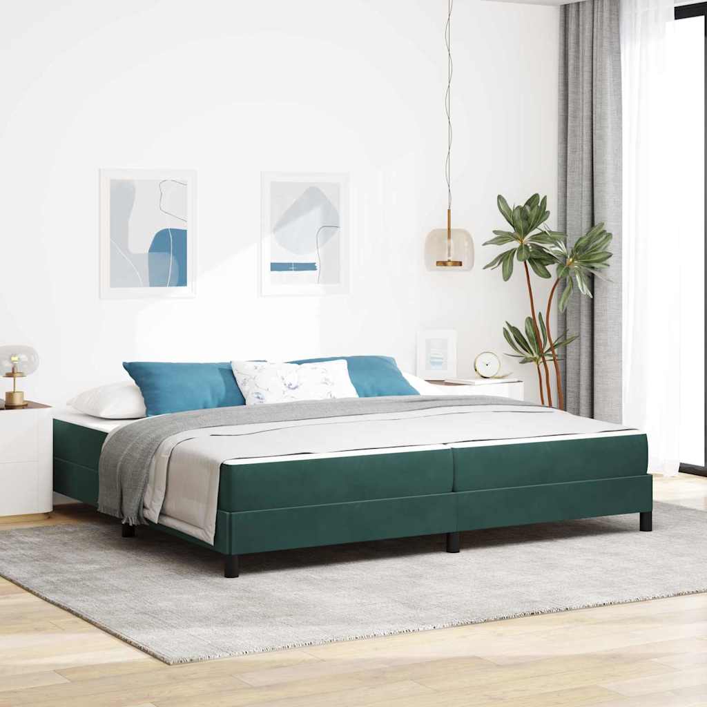 Boxspringbett mit Matratze Dunkelgrün 200 x 210 cm Stoff