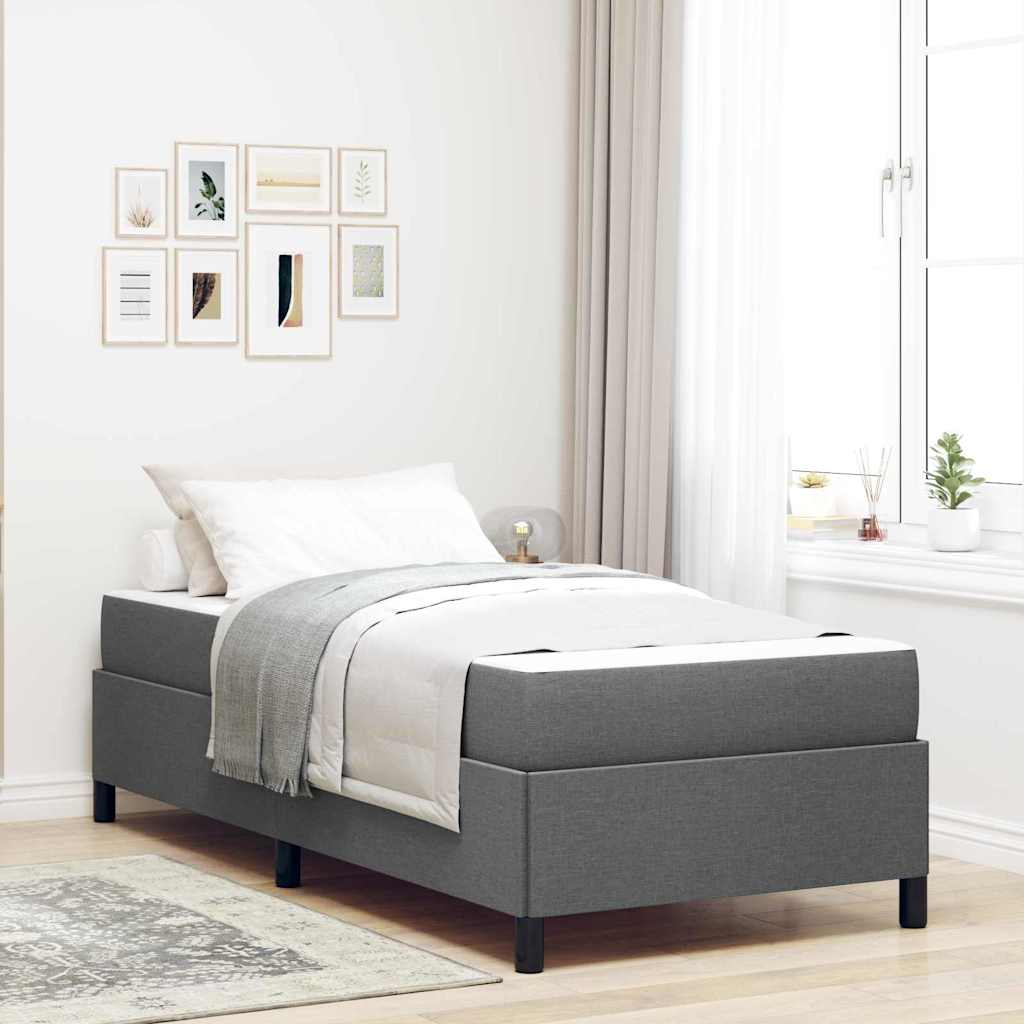 Boxspringbett Dunkelgrau 80 x 200 cm Stoff