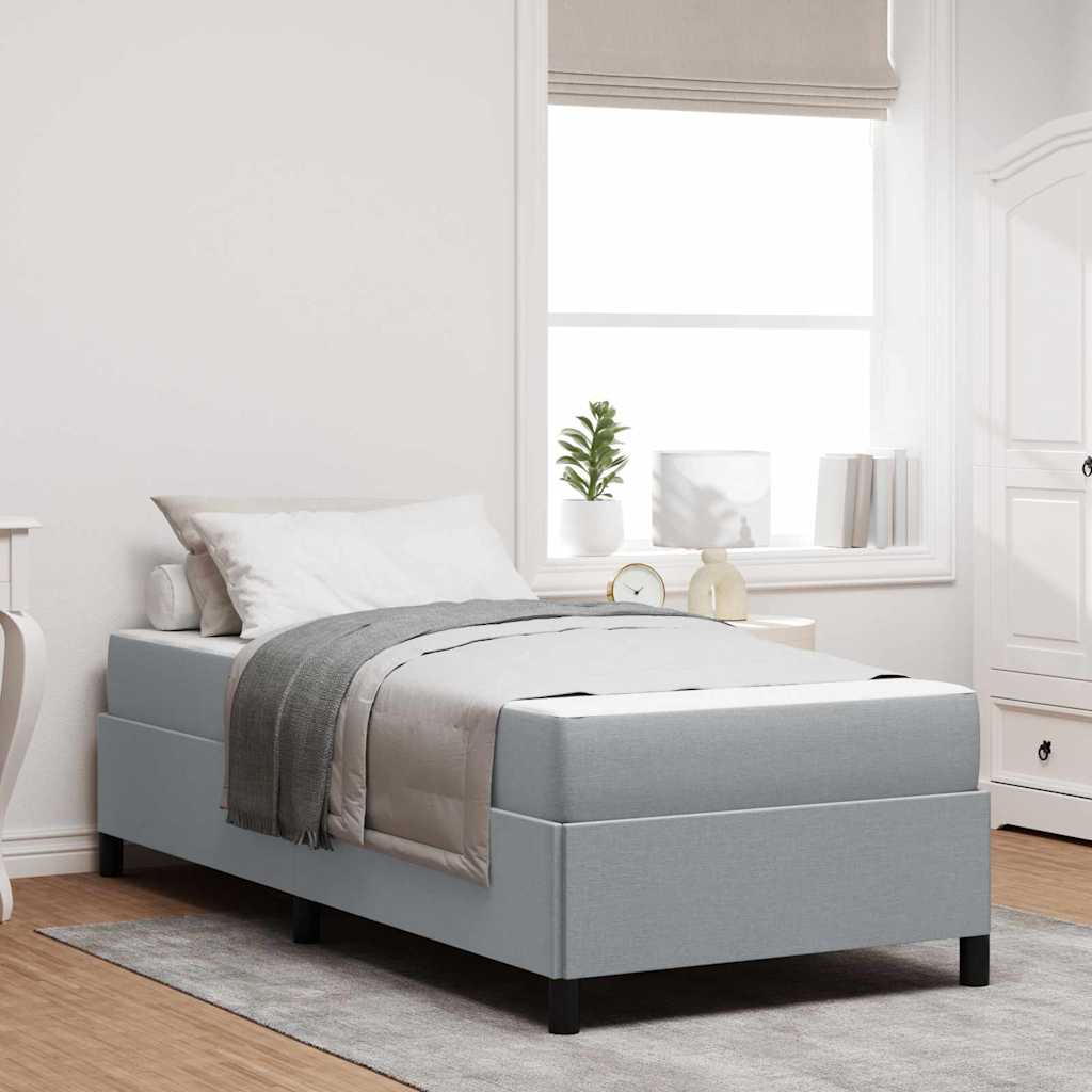 Boxspringbett Hellgrau 90 x 200 cm Stoff