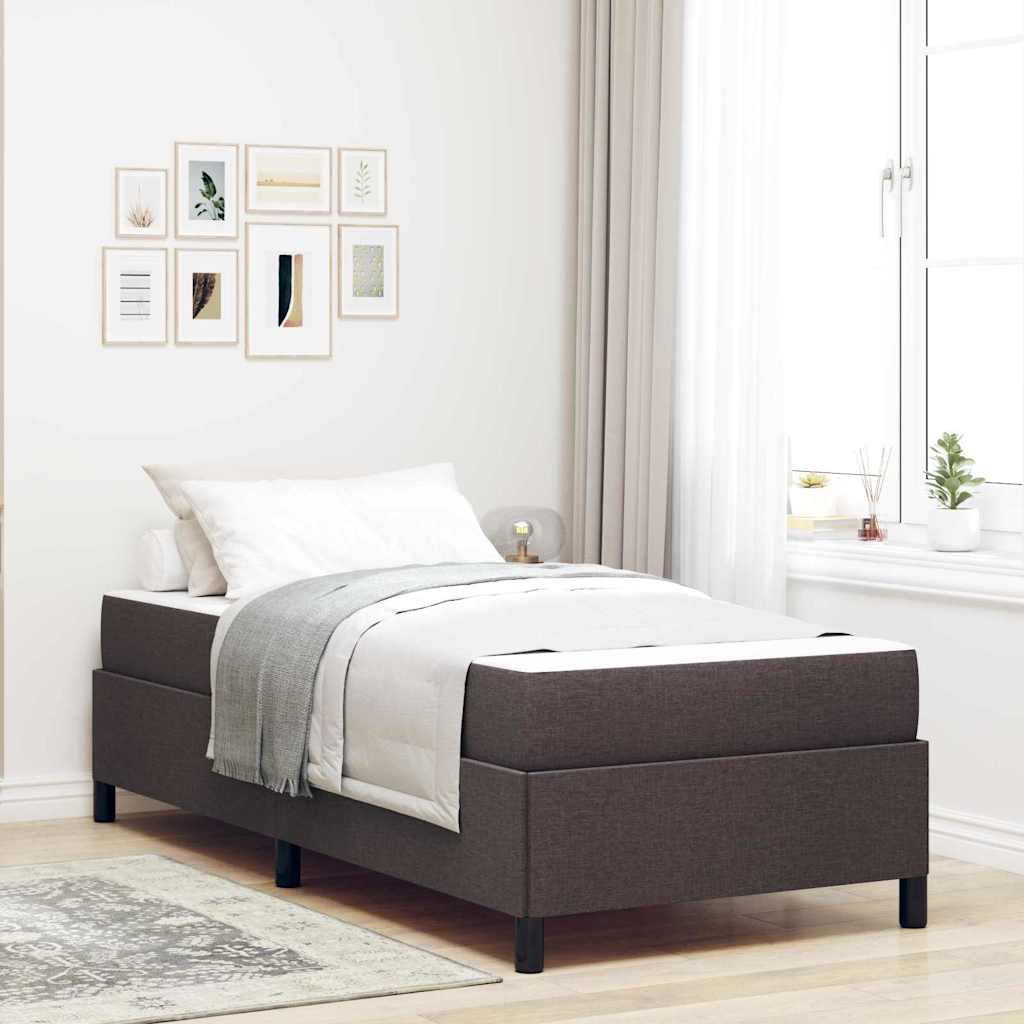 Boxspringbett Dunkelbraun 100 x 200 cm Stoff