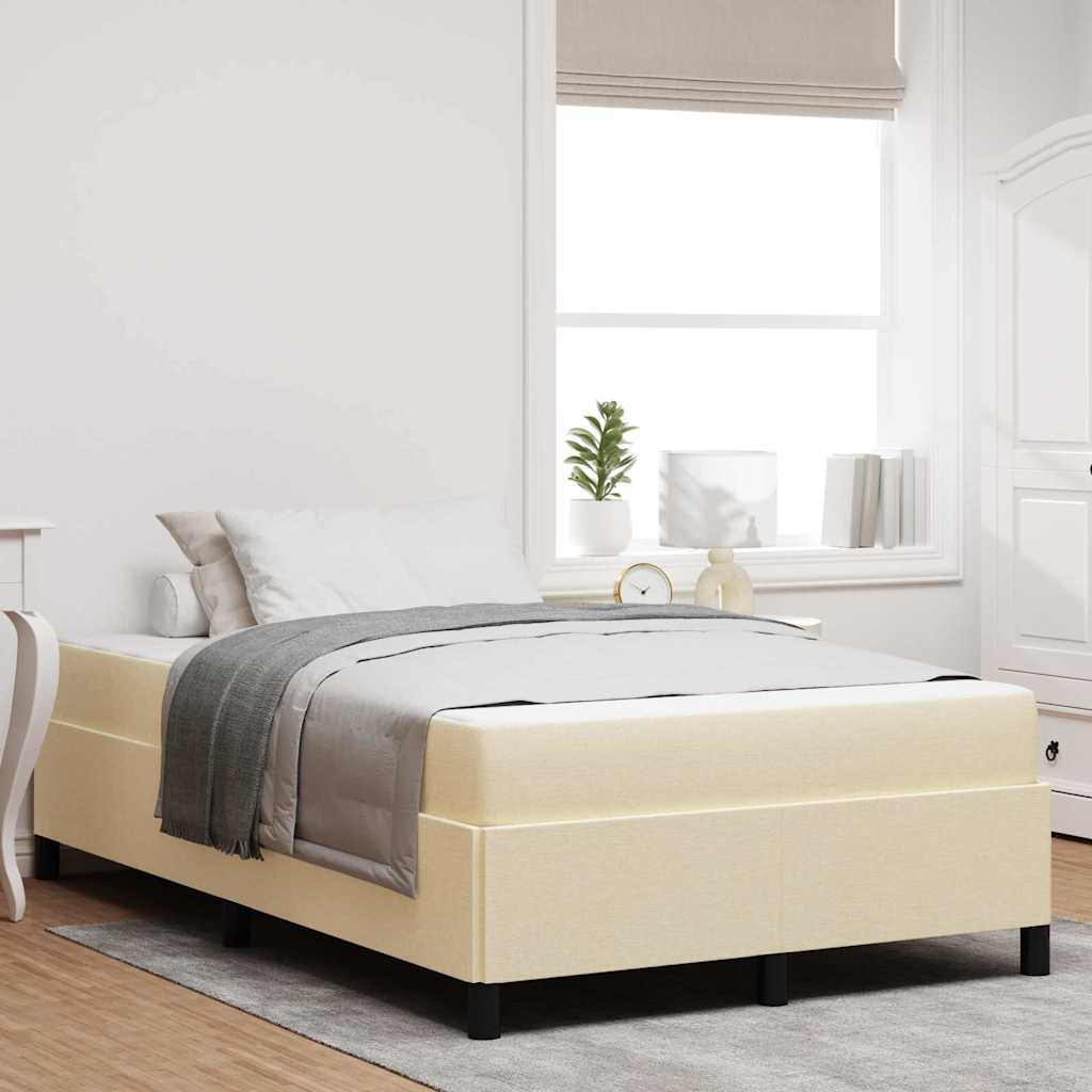 Boxspringbett Creme 120 x 190 cm Stoff