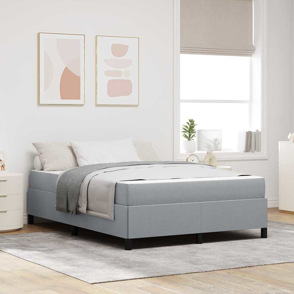 Boxspringbett Hellgrau 140 x 190 cm Stoff