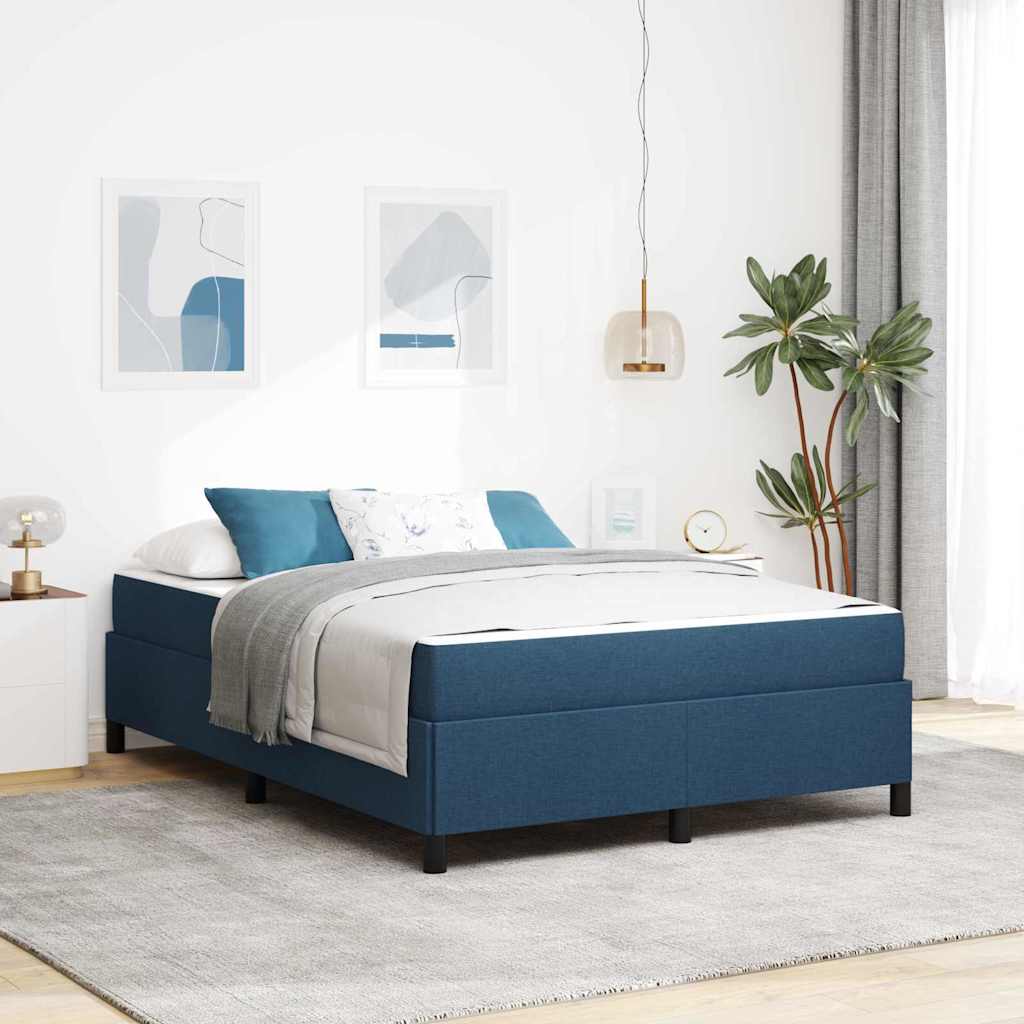 Boxspringbett Blau 140 x 190 cm Stoff