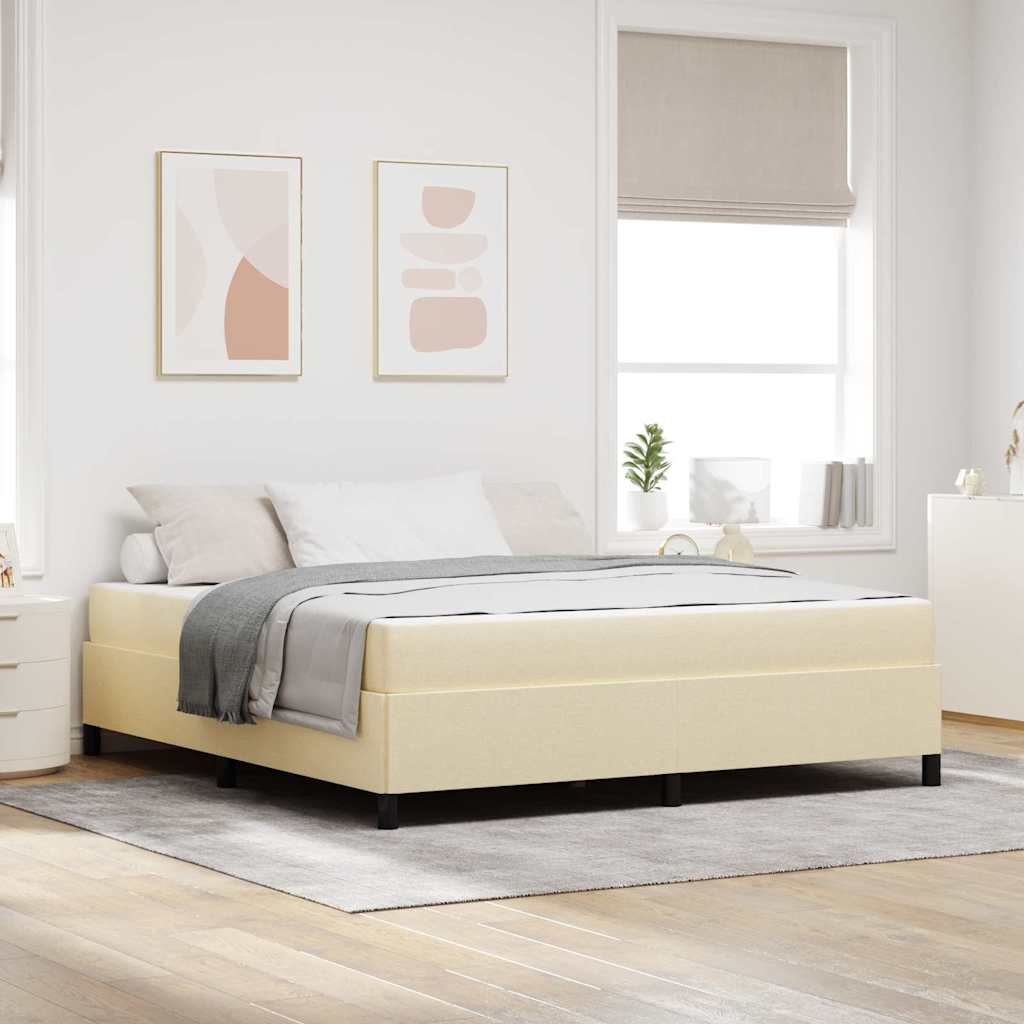 Boxspringbett Creme 180 x 200 cm Stoff