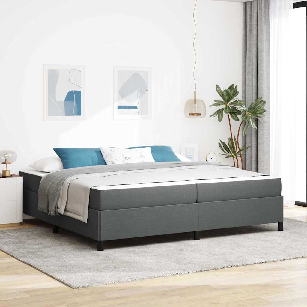 Boxspringbett Dunkelgrau 200 x 200 cm Stoff