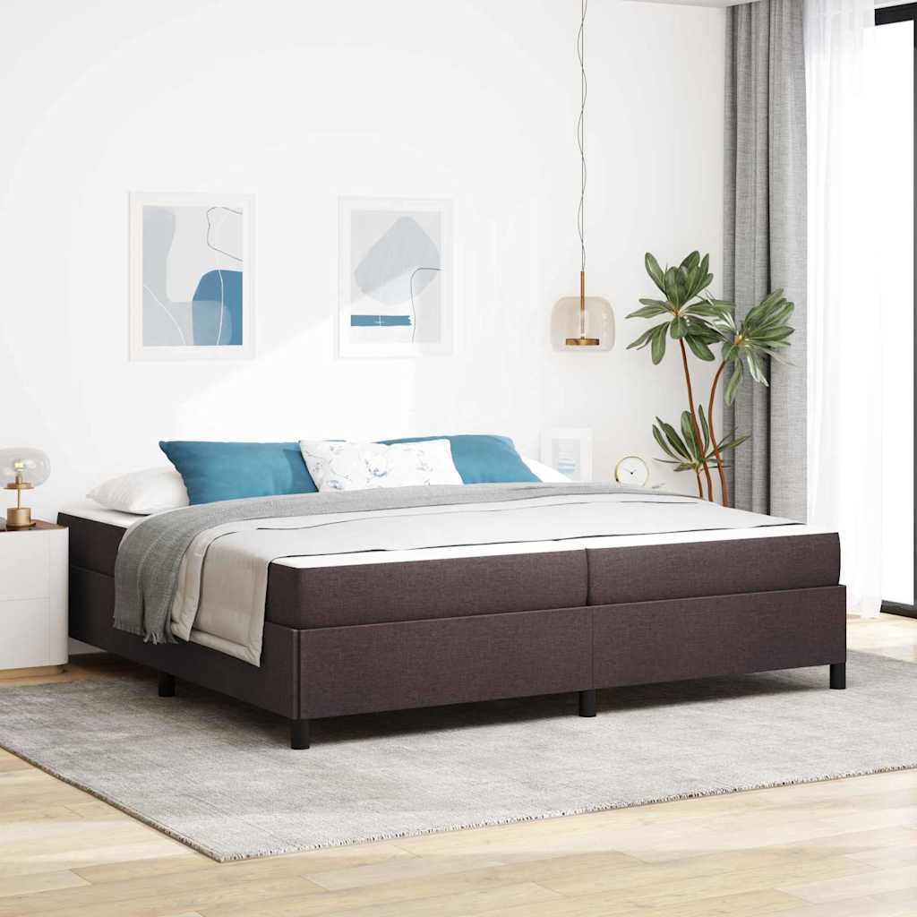 Boxspringbett Dunkelbraun 200 x 200 cm Stoff