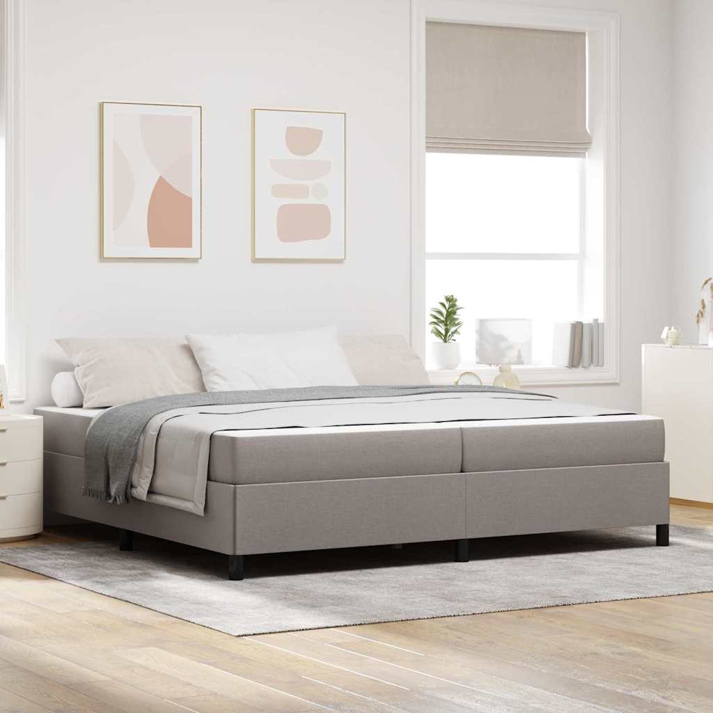Boxspringbett Taupe 200 x 200 cm Stoff