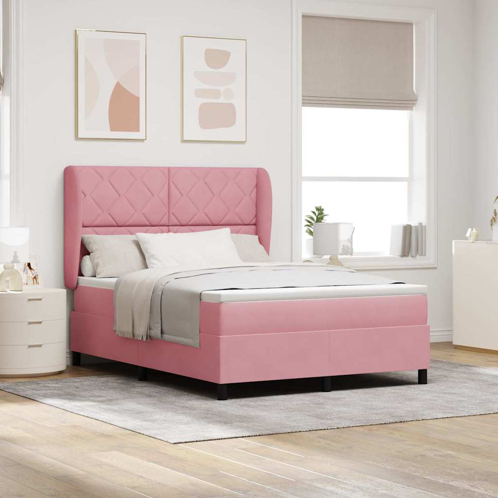 Boxspringbett mit Kopfteil Rosa 200 x 160 cm Samt