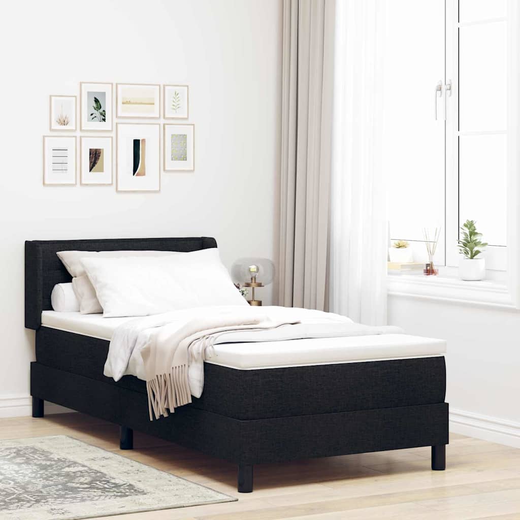 Boxspringbett mit Kopfteil Schwarz 200 x 80 cm Stoff
