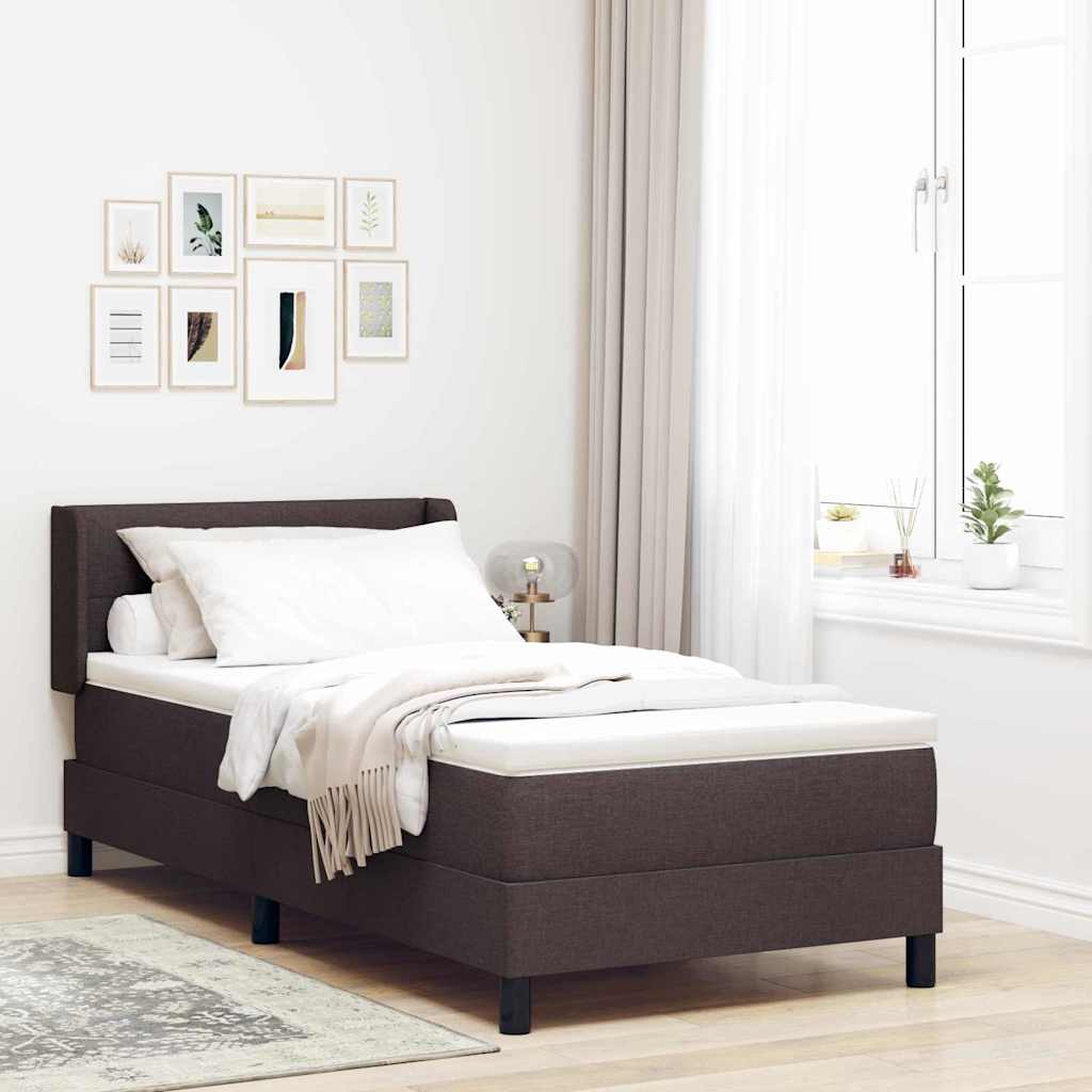 Boxspringbett mit Kopfteil Dunkelbraun 190 x 90 cm Stoff