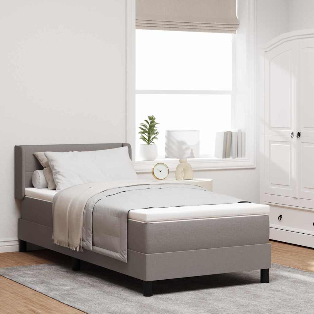 Boxspringbett mit Kopfteil Taupe 190 x 90 cm Stoff