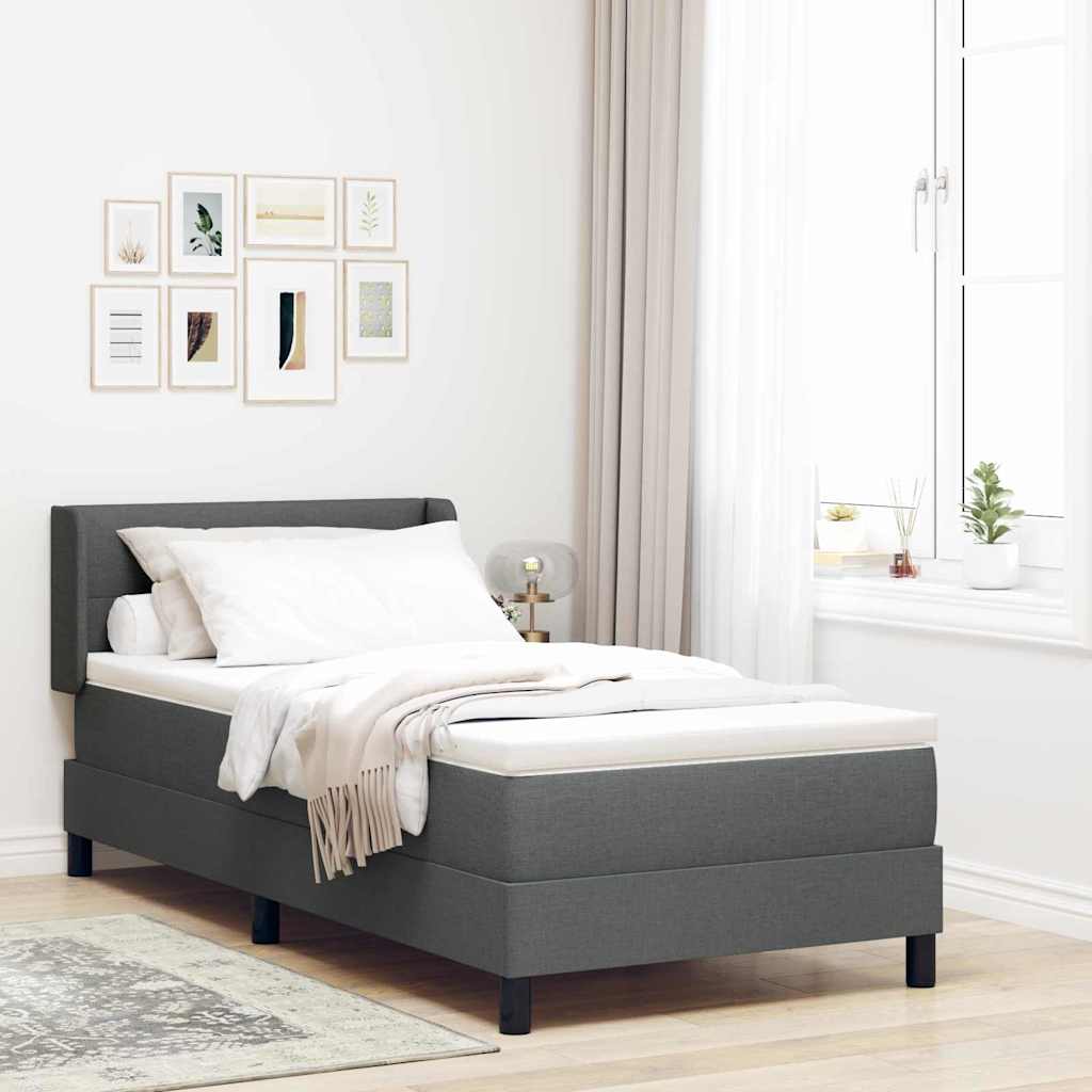 Boxspringbett mit Kopfteil Dunkelgrau 200 x 100 cm Stoff